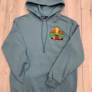 Power Rangers Blue Retro Pullover Long Sleeve Hoodie Sweatshirt Mens S 9…